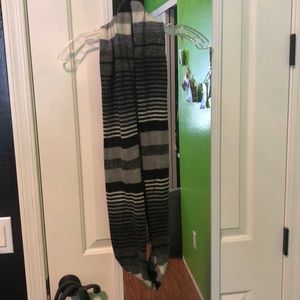 Black and grey infinity scarf